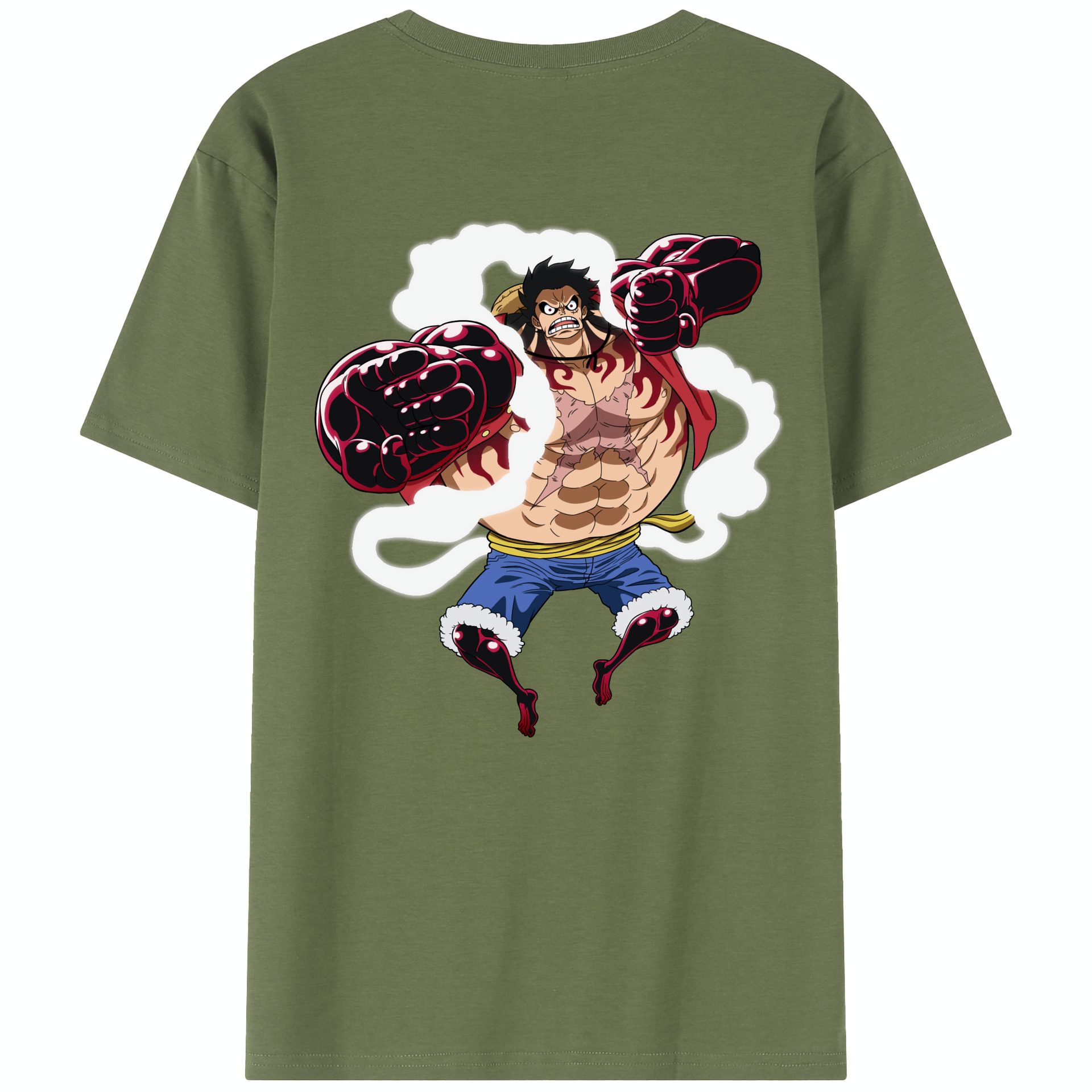 ワンピース モンキー・D・ルフィ ONE PIECE Monkey D. Luffy 綿100％半袖Tシャツ（背面プリント）